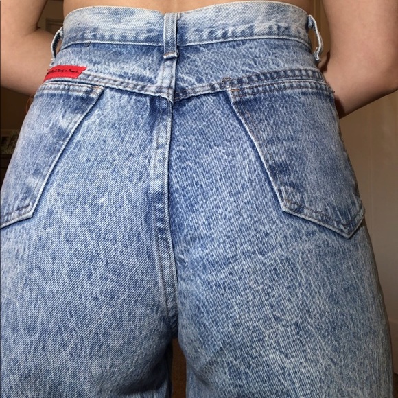 VINTAGE 1990s High Rise Wedgie Fit Mom Jeans Straight 27 - Picture 9 of 12